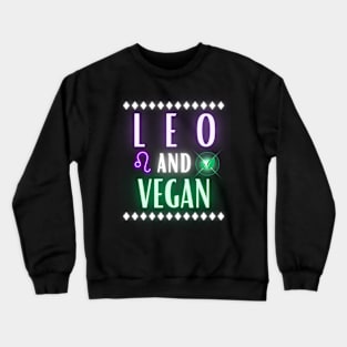 Leo and Vegan Retro Style Neon Crewneck Sweatshirt